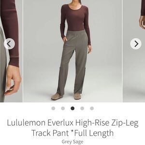 Lululemon Everlux High-Rise Zip-Leg Track Pant